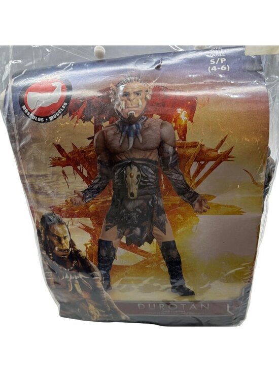 disguise Other - Warcraft Durotan Small 4-6 Black Tan Disguise Muscle Halloween Costume READ NEW